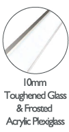 OPTICS 10mm Clear Toughened & Frosted Acrylic PlexiGlass Icon